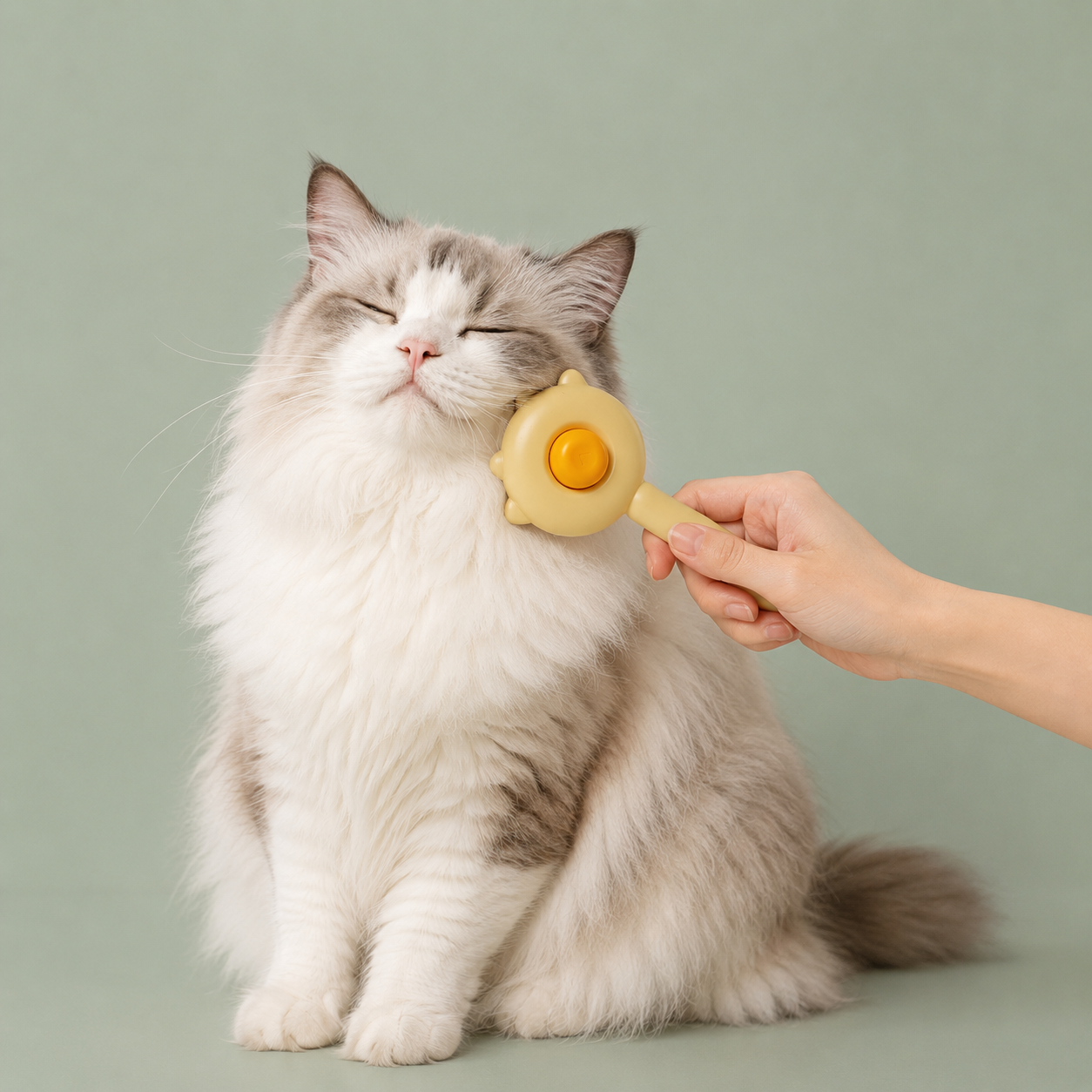 セルフクリーニング ペットブラシ やさしく抜け毛ケア - 画像 (2)