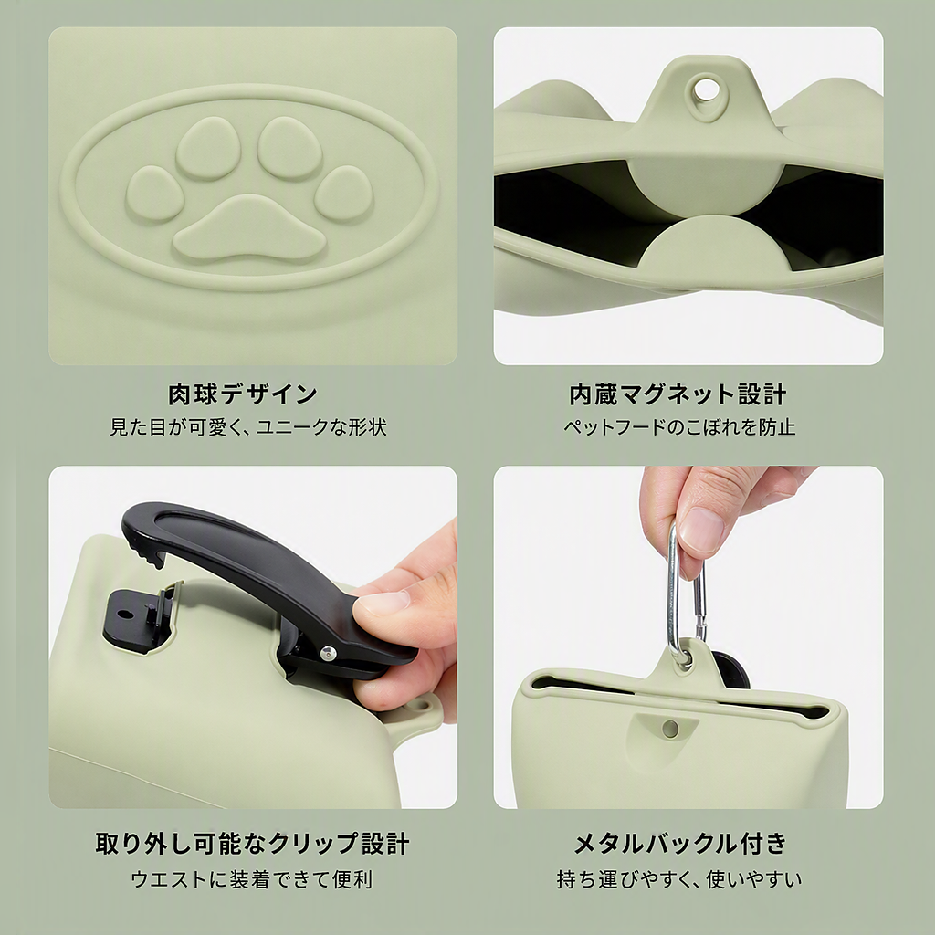 ポータブルシリコンペットトリーツポーチ - 画像 (3)