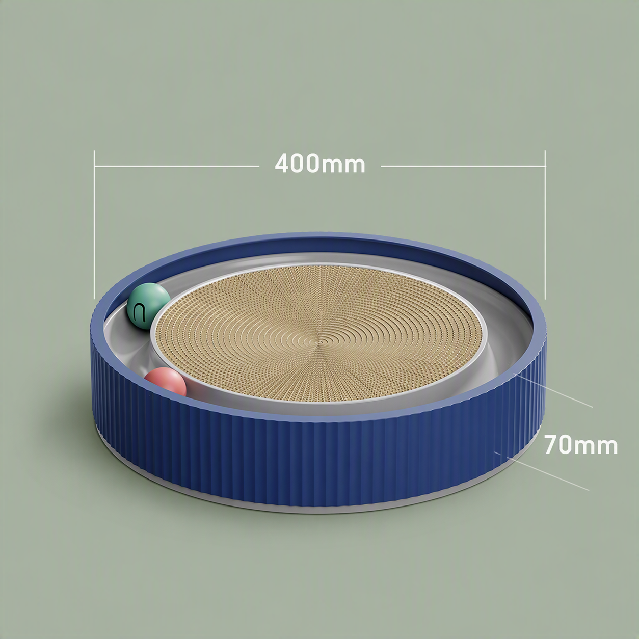 ボールレール付き 2in1 猫用爪とぎベッド - 画像 (5)