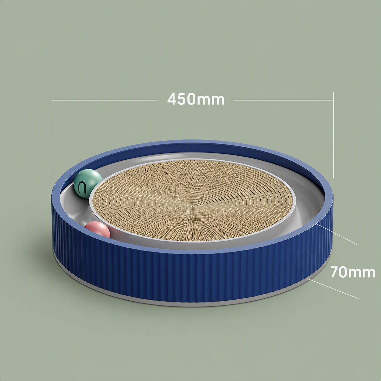 ボールレール付き 2in1 猫用爪とぎベッド - 画像 (6)