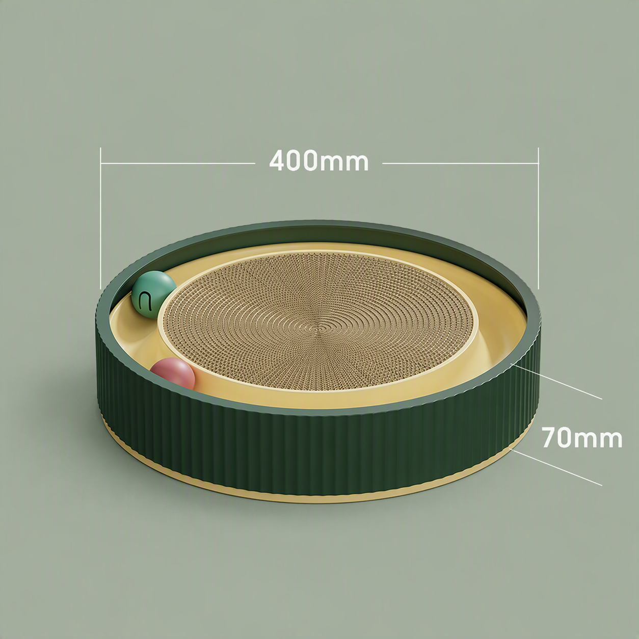 ボールレール付き 2in1 猫用爪とぎベッド - 画像 (7)