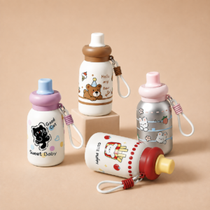 かわいいキャラクターの保温ストローボトル（500ml）