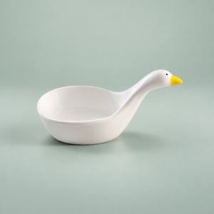 アヒルモチーフ陶器製ソース小皿