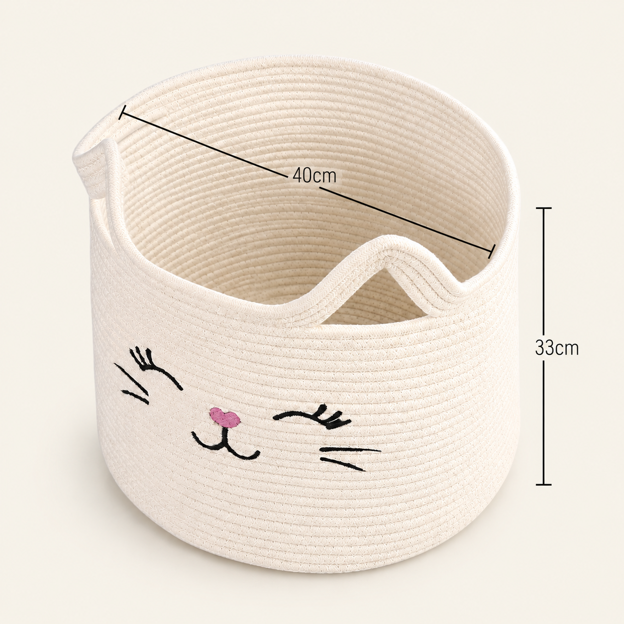 WHISK 手編みコットンロープ 収納バスケット - 画像 (6)
